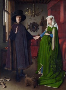 The Arnolfini Wedding, Jan van Eyck, c. 1434 - Italian merchant and his wife (Source: National Portrait Gallery, London - Wikipedia)