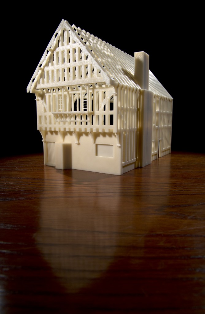 The reconstructed Blue Board Inn as a physical model produced on the University of Leicester’s 3D printer - Credit: University of Leicester